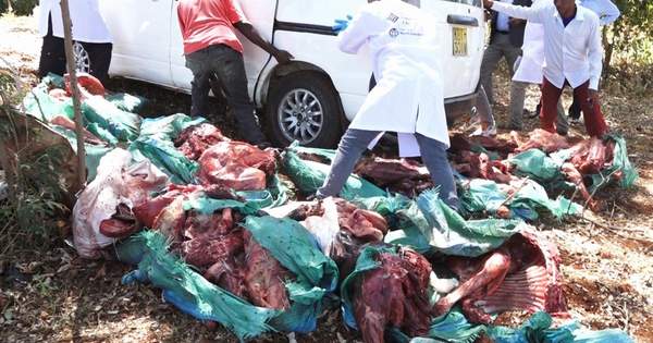 Police in Embu Seize donkey meat On transit